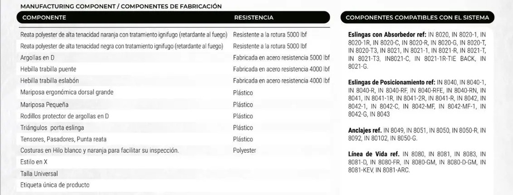 Arnes En X 4 Argollas Ref: In-8004 Insafe