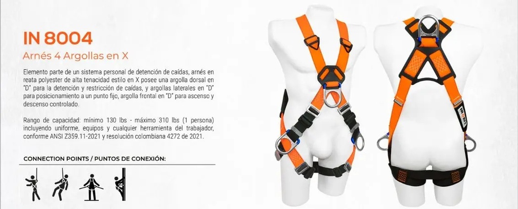 Arnes En X 4 Argollas Ref: In-8004 Insafe