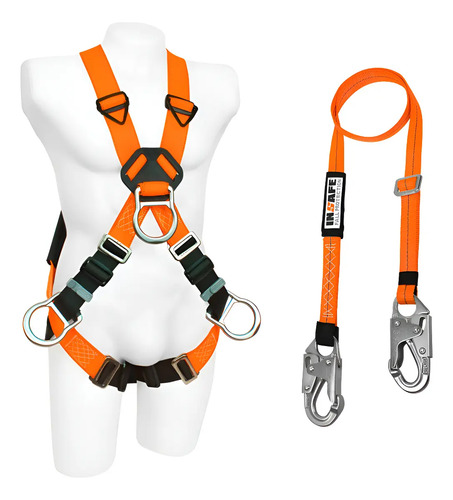 [COMBO] Arnes Con Eslinga Posicionamiento Regulable Certificada Único Naranja